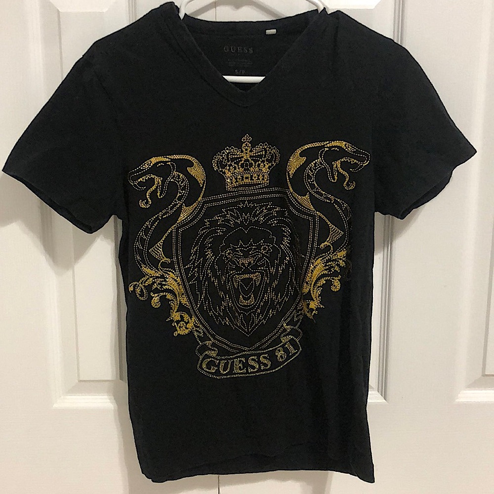 Men’s Guess 81 Black With Gold Shirt